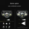 Motion Sensor Headlamp TypeC Rechargeable Head Flashlight Wave Sensing Fishing Light Led COB Lamp Zoomable Mini 240117