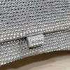 10A Miroir Top Marque Sablier Plein Strass Épaule En Cuir Véritable Sac À Bandoulière Sac À Main avec Boîte.