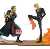 قطعة واحدة من أنيمي الشكل Sanji Roronoa Zoro Action Figure One Piece Log File Selection Fight Vol1 Fumpurine Combat Version Toys X0525890478
