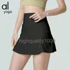 2024 Al yoga shorts femmes sport et fitness jupe courte Badminton short à fond plat jupe de Tennis 6XBE