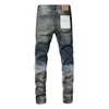 Jeans de marque violet pour hommes American High Street Heavy Industries Huile et peinture utilisées 9009