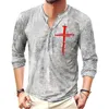 Camicie casual da uomo Autunno e inverno T-shirt a maniche lunghe stampata europea americana Moda giovanile Sport Cross Wear