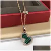 Pendant Necklaces Designer Jewelry Diamond Necklace Classic Titanium Steel Diamonds Bottle Gourd 18K Gold Plated Women Luck High Quali Otq79