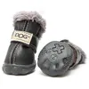 Vestuário para cães Inverno 4 Neve Chihuahua Suprimentos Couro S Pequenos Sapatos Pug Botas Impermeáveis Pcs / Set Para Gatos Pet Super Quente