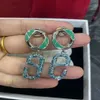 Luxury Brand Jewelry Earrings 2024 fashion v Letter Water Diamond Dropping Glue Earrings Brass Material Crowd Design Silver Needle