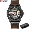 Orologio di lusso di marca CURREN Uomo Orologi sportivi militari Orologio da uomo al quarzo con data Orologio da polso in pelle casual da uomo Relogio Masculino 240117