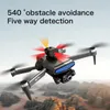 D6 Pro Turuncu Fırçasız Optik Akış Uzaktan Kumanda Drone SD Çift Kameralı 2/3 Piller ESC Kamera 540 ° Akıllı Engel Kaçınma Yükseltilmiş Fırçasız Motor