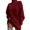 Casual Dresses Women Sweater Dress Stylish Warm Women's Loose Fit High Collar Long-sleeved For Autumn Winter