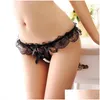 Women'S Panties Womens Panties Y Women Underwear Female Mas Pearl Lingerie G-Stings Hollow Thong Young Girls Embroidery Lace T-Back P Dhoh8