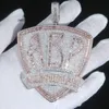 Gioielli di design Vendita calda Hip Hop S925 VVS Moissanite Iced Out Lettera ABP Collana con pendente Cubic Zirconia Tutto su lettere di carta Distintivo Forma di irregolarità