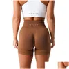 Yoga Outfit Nvgtn Lycra Spandex Solide Shorts sans couture Femmes Collants d'entraînement doux Fitness Tenues Pantalons Gym Wear 230221 Drop Delivery DHFGY