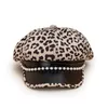 Leopardo pérola primavera outono moda feminina versão coreana boina sombreamento menina personalidade pico boné sboy chapéu 240116