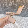 Patent läder chunky häl ankel rem pumpar skor 9cmwoman högklackade skor metall spänne kvinnor lyxdesigner sandaler slingbacks kvällskor 35-42