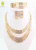 Sieradensets Mode Bruiloft Accessoires Afrikaanse Sieradensets 18K Goud Strass Ketting Oorbellen Set Bruidssieraden Set44872767471081