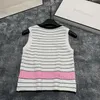 Stripe Tank Tops For Women Letter Sports Knitted Vest Summer Pullover Sleeveless Tops