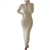 Basic & Casual Dresses Casual Dresses Women Autumn Winter Solid Color Long Sleeve Twisted Knitted Bodycon Warm Plus Size Sweater Drop Dhu5B