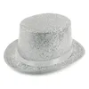Berets Glitter Top Hat Wide Brim Fedora Carnivals Holiday Short Magic Costum