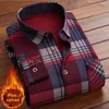 Polos pour hommes Hommes Plaid Épaissir Chemise formelle à revers chaud pour un usage quotidien