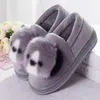 GAI GAI GAI Mulheres Inverno Deslizamento em Curto Pelúcia Quente Cartoon Animação Panda Senhoras Chinelos Feminino Indoor Home Flat Confortável Sapatos Y201026