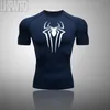 Compressie Shirt Mannen Fitness Gym Super Hero Sport Running T-shirt Rashgard Tops Tee Sneldrogende T-shirt Met Korte Mouwen Voor mannen 240116