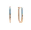 Hoop Huggie Tiny Rose Gold Color Neon Enamel Earrings Trendy Geometric Statement Square Earring Fashion Jewelry Brincos7556452