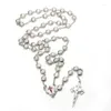Naszyjniki wisiorek retro metalowe koraliki skorupy Naszyjnik Różajski Krzyż biżuteria modlitewna religijna dla mężczyzn kobiety