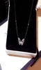 INS Top Sell Butterfly Pendant Luxury Jewelry 925 Sterling Silver Rode Gold Fill Pave White Sapphire Cz Diamond Gemstones Party ET7234423