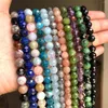 Loose Gemstones Natural Faceted Stone Round Spacer Gemstone Beads For Jewelry Making DIY Bracelet Necklace Size 6/8mm 7.5inch Wholesale