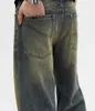 23S Vintage umyte i zużyte proste szerokie nogi luźne spodnie dżinsy Wysokie palenie modne dżinsy designu obowiązkowe dla hipsterów pokazujących rozmiar nóg S-xl