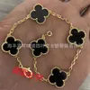 Designer smycken Cleef van Four Leaf Clover Armband Link Luxury Armband Designer Jewelry Chain VCF Kaleidoscope 18K Gold Van Clover Armband med Sparkling Cryst