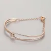 Pulsera Swarovskis Diseñador Mujer Pulseras con dijes de calidad original Elemento Pulsera trenzada de cristal con temperamento de oro rosa Regalo