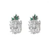 Boucles d'oreilles à tige en forme de serpent vert pour femme, accessoire de mode classique, en Zircon, argent, Anti-allergie, personnalité exquise, accessoires de bal, 2024