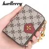 Cartera de moda para mujer, estampado corto, multitarjeta, bolso para tarjetas, monedero con cremallera Vertical 020724a