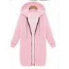 Autumn Casual Women Long Hoodies Sweatshirt Coat Zip Up Outerwears Hooded Jacket For Female Work Wear Plus Size S-5XL 692 240117