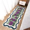 Mattor sängplats lång matta blomma mönster mattor icke-halk vardagsrum golvmatta randområde mattor sovrum mjuka mattor för heminredning