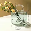 VASE HANTBAG VASE FISC TANK CLEAR GLASS FLOWER VASE AIR BUBBLES HAND PRUSE VASE VASE DESKTOP TULIP FLOWERS