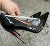 Классические черные туфли на высоком каблуке. Женские туфли-лодочки с красной блестящей подошвой. 8 см, 10 см, 12 см.