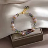 Braccialetti con ciondoli Moda coreana Cristallo Bracciale con perle naturali Braccialetti da donna in acciaio inossidabile di alta qualità Accessori per gioielli Regalo di anniversario