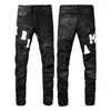 Luxurys Designers Jeans Sıkıntılı Fransa Moda Pierre Pierre Düz Mens Biker Deliği Streç Kot Sıradan Jean Erkek Sıska Pantolon Elasticit1