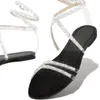 Damessandalen Zomer Nieuwe mode Cross-serie Casual schoenen Kristal Strandsandalen Eenvoudige platte sandalen Dames Grote maat 43 240117