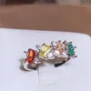 Clusterringen Creatieve Kleurrijke Zirkoonring Voor Vrouwen Persoonlijkheid Witte Bijpassende Accessoires Glanzende Sieraden Bruiloft Bruids