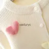 Pullover zimowe dzianiny sweter kardigan dla dziewcząt płaszcze love dziewczyna odzież wierzchnia dzieci jesienne ubrania miękka bluza 1-5T H240508