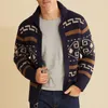 Hiver Sweatercoat Hommes Pulls Kintted Veste Automne Casual Vintage Col Châle Cardigan À Fermeture Éclair Jacquard Épais Tricots Jersey 240117