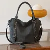 Sac à bandoulière pour femmes 2 couleurs simple Joker couleur unie sac à main de loisirs grande capacité sac fourre-tout en cuir rembourré personnalité double fermeture éclair sac à main de mode 1609 #