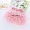 Skirts 3-14t Summer Mesh Gonnets for Girls Cotton Lace Princess Dance Miniskirts Fashion Girls Party Birthday Birthday Teenager Clothes Adolescente Nuovo H240508