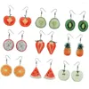 Boucles d'oreilles pendantes 9 paires, décoration de Fruits, goutte d'eau, cadeaux, pastèque, acide acrylique, Fruits pour femmes, Miss For