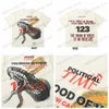 Męskie koszulki Żaba Drif Moda Moda RRR123 Python Print Streetwear High Street Loose Oversize Tee Tops T-Shirt Men T240117
