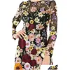 Work Dresses Floral Embroidery Elegant Luxury Women Mini Dress Half High Collar Long Sleeve Dresses 2023 Spring Evening Party Lady Ve Dh5Dw