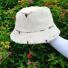 قبعة دلو الطباعة النسائية للنساء قبعات الصياد الفتيات شتاء حوض دافئ حوض دافئ القبع
