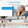 パワーケーブルプラグメロススマートパワーストリップwifiサージプロテクター4つの電気ソケット付きUKプラグリモートコントロールサポートAlexa Google SmartThings YQ240117